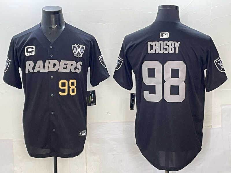 Men Oakland Raiders #98 Crosby black Nike 2025 Limited NFL Jersey 006